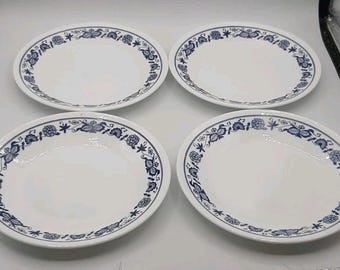 Vintage 4 Corelle Old Town Blue Onion Bread and Butter Salad Plates 6 3/4 in
