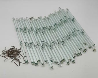 Vintage Clear Handmade Glass Twisted Thin Icicle Christmas 8&quot; Ornaments Lot 26