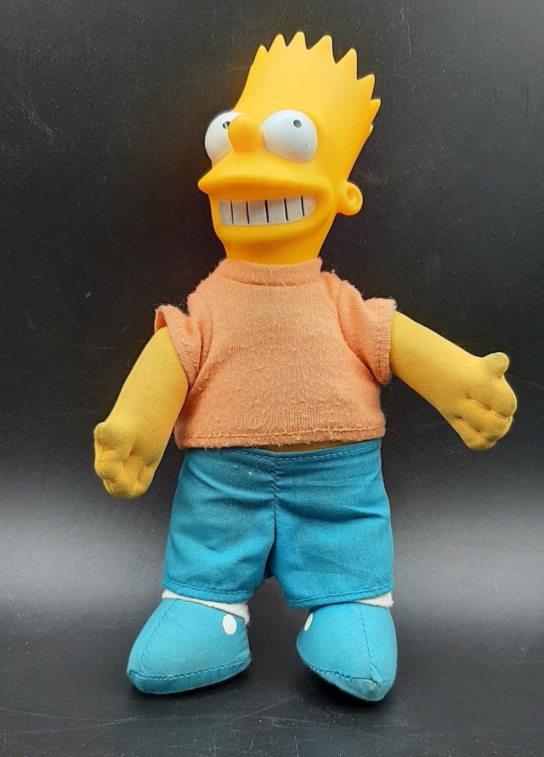 Vintage 1990 BART SIMPSON 9 Tall Plush Doll Matt Groening Hard Vinyl Head image 1