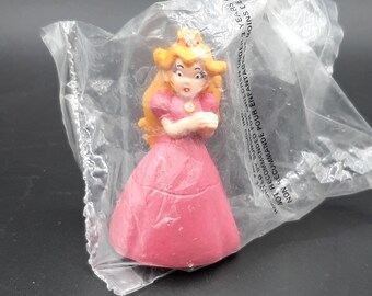 Seltene 1988 Nintendo Princess Peach Mini Girl Plastikfigur, 2 7/8" hoch, Original