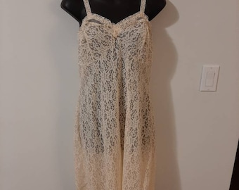 Vintage St. Michael Lingerie Full Slip Sexy Lacy With Soft Lining Size 18