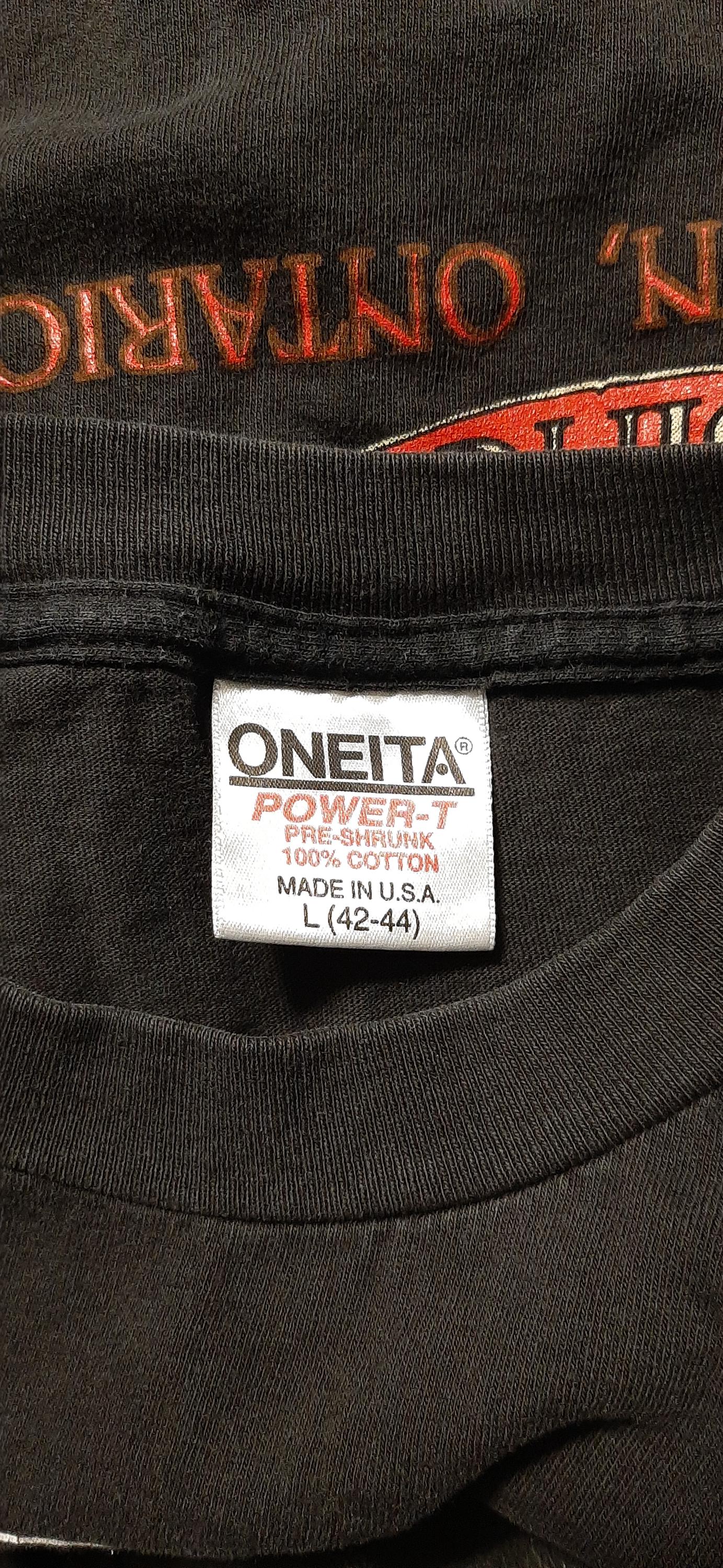 80s ©️88 ONEITA POWER-T MADE IN USA XL Vtg 80s Oneita Power-t Black Harley-davidson Single Stitch T-shirt