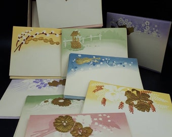 Vintage Golden Charm Notes Stationary Set An Artist Card 16 Notes & 15 Envelopes Letter Writing