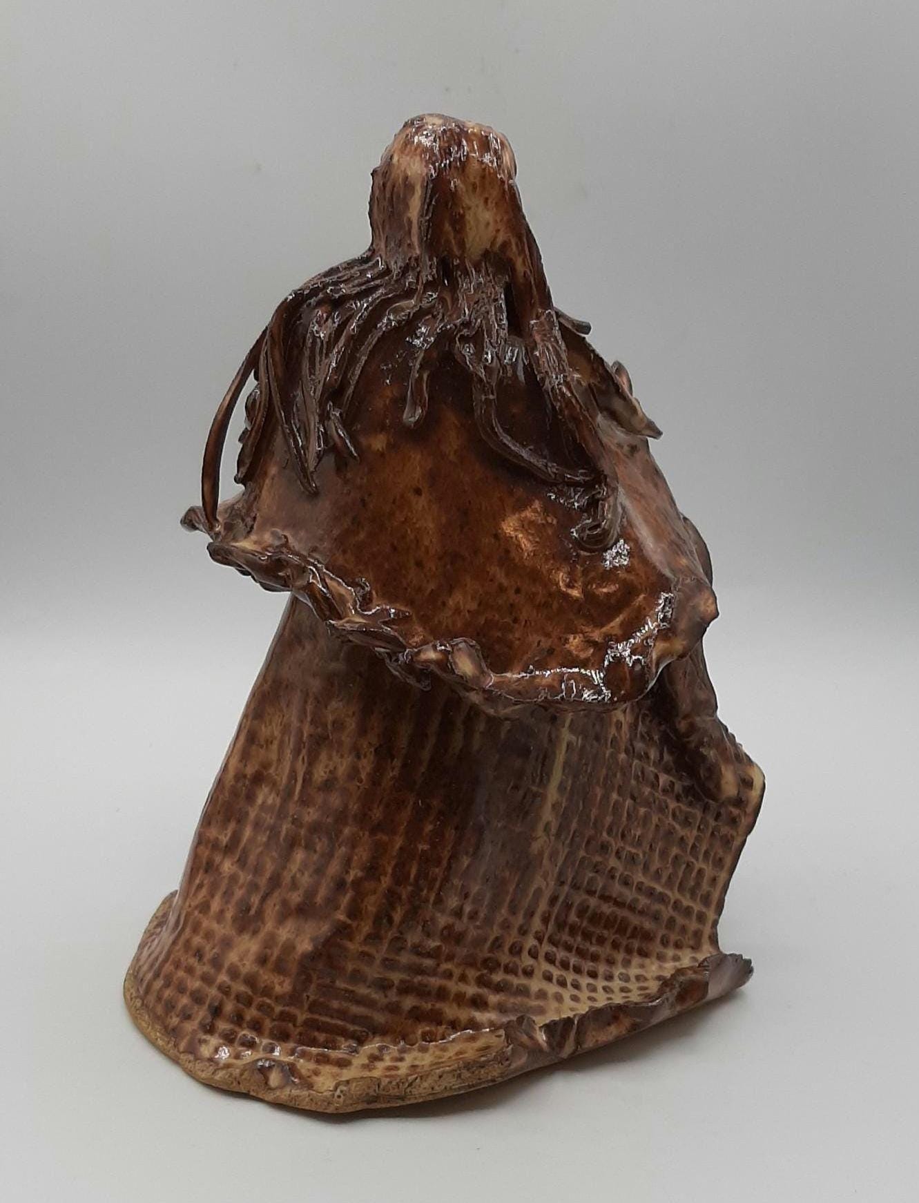 手作り陶芸アート陶器彫刻抽象女性像 7 1/2