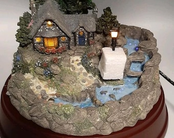 Vintage Thomas Kinkade Waterfall Cottage by the Sea 2005 Tabletop NEW in Box