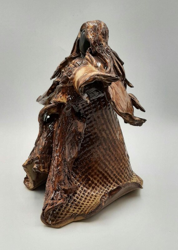 手作り陶芸アート陶器彫刻抽象女性像 7 1/2