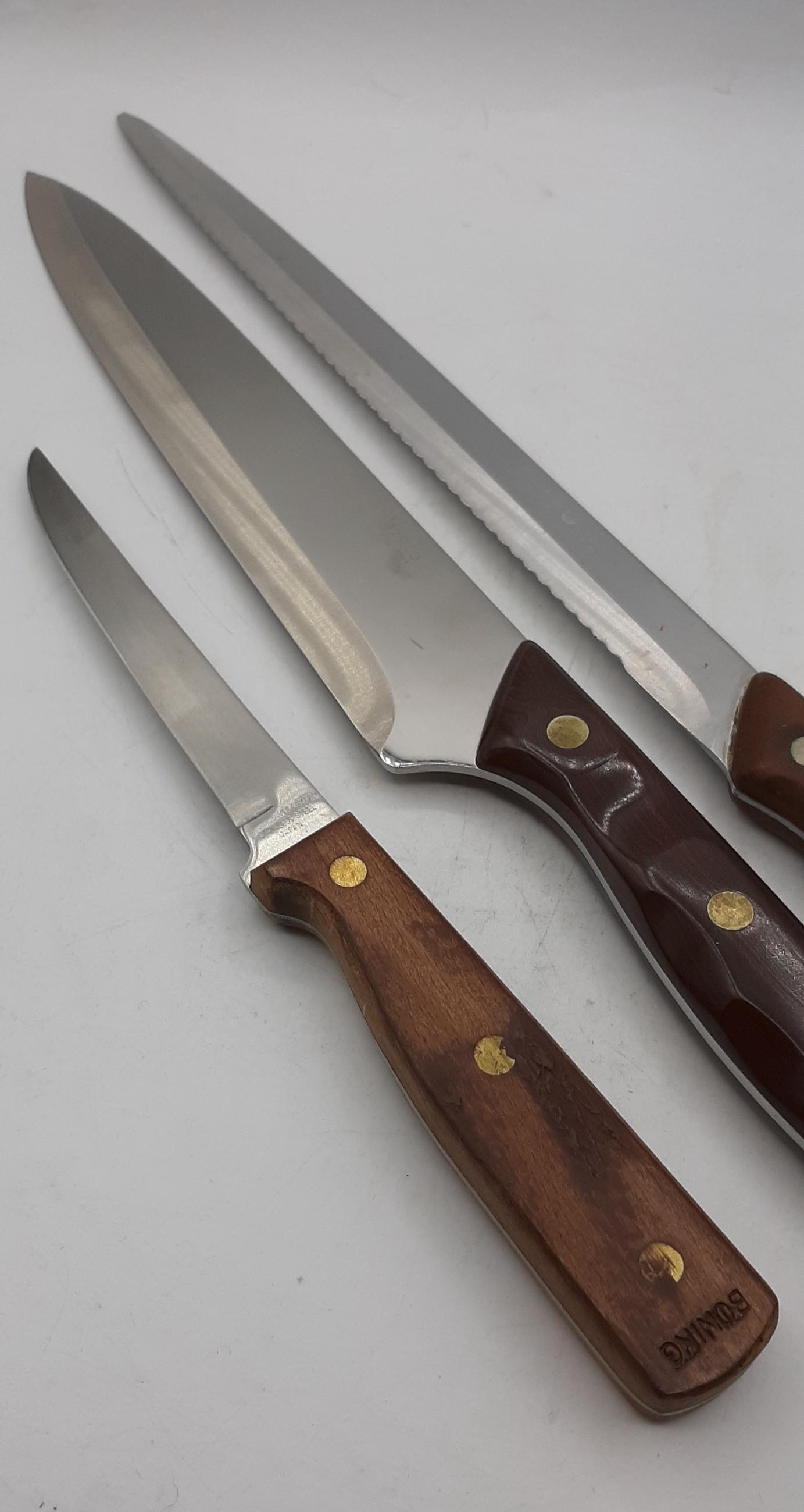 Zylco #95 #96 Knifes and National Silver Brown Handles Stainless