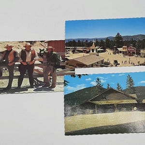 Vintage Bonanza TV Show Ponderosa Ranch Incline Village Nevada Postcard Set of 3