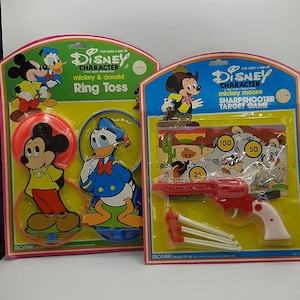 Vintage Disney Mickey Mouse & Donald Duck Sharp Shooter Target Game / Ring Toss