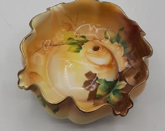 Vintage Morimura Brothers Nippon Hand Painted Nut Candy Dish Bowl