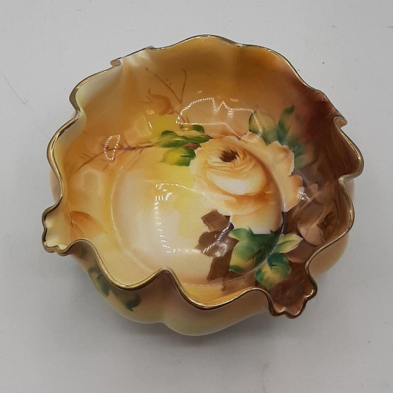 Vintage Morimura Brothers Nippon Hand Painted Nut Candy Dish Bowl