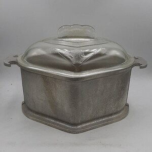 Vintage Guardian Cookware Aluminio Ecomony Trio's Una sección con tapa de vidrio
