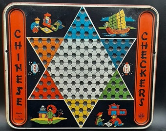 Vintage Rare Eagle Toys Chinese Checkers Board Tin Wall Decor 1960's Canada