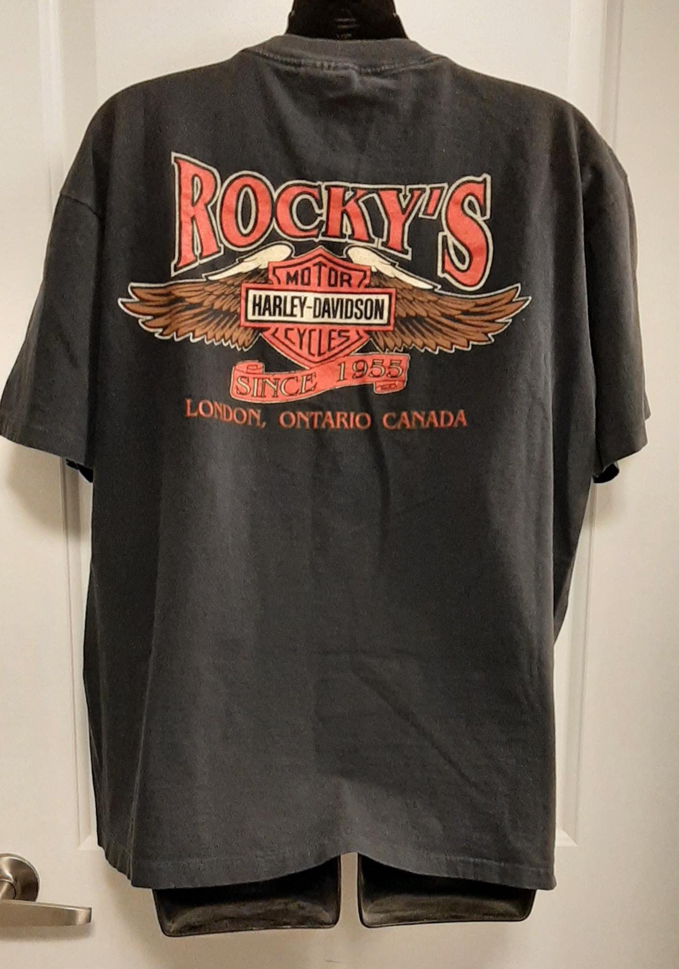 Vtg 80s Oneita Power-t Black Harley-davidson Single Stitch T-shirt 