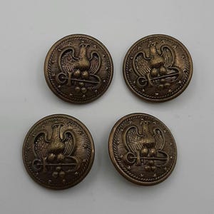 Vintage Lot of 4 Brass Sew On Buttons USA Navy Military Eagle Anchor 13 Stars