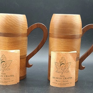 Hardy Huron Crafts Hand Crafted Wooden Mugs Barrie Ontario Butternut Walnut Wood