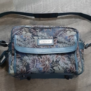 Vintage 1980's Jordache Floral Gobelin Tasche Handgepäck Wochenendtasche Footed