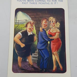 Vintage Postkarte Bamforth Comic Serie Nr. 1861 Verfasst 1962 Bridge Party England
