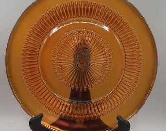 Plato de cena de vidrio con motivo del carnaval del aniversario de Jeanette Marigold, de 9 1/8" de diámetro