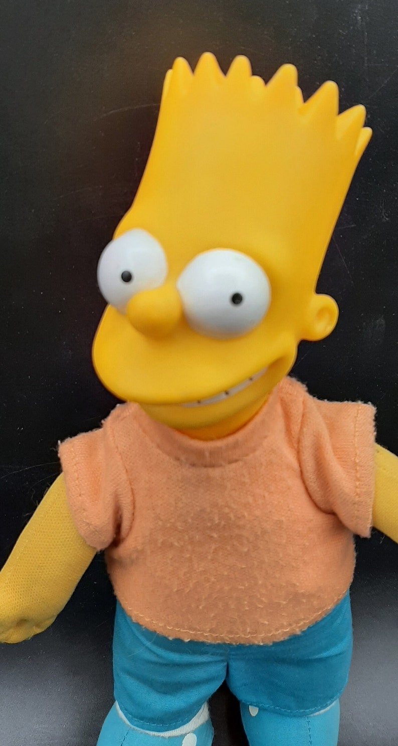 Vintage 1990 BART SIMPSON 9 Tall Plush Doll Matt Groening Hard Vinyl Head image 3