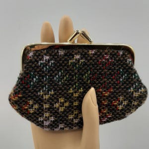 Monedero vintage tejido 100% lana virgen, forrado, fabricado en Gales