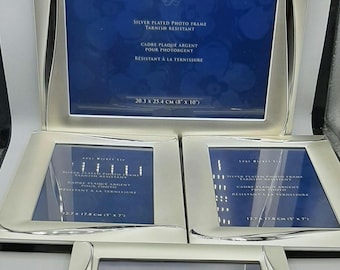 Vintage Loui Michel Silver Plated Photo Frame Set Tabletop Display