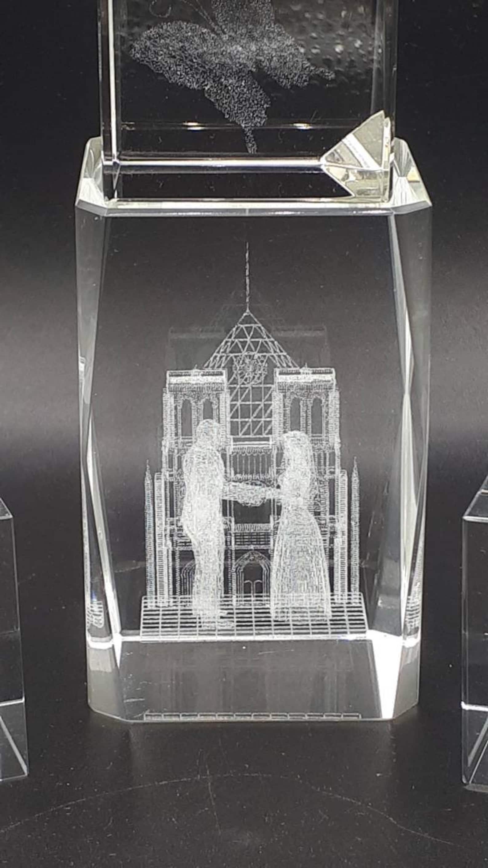 4 Vintage 3D Hologram Laser Engraved Crystal Glass Cubes Etsy