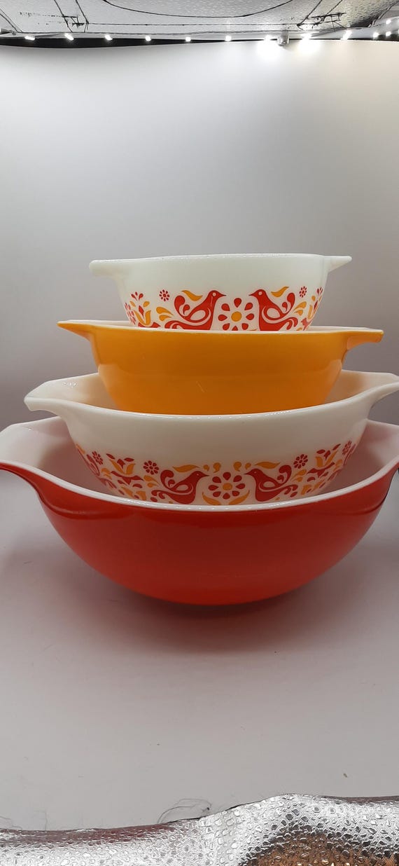 Pyrex 1970's “friendship” 4 Piece Set - Cinderella Bowls Bright