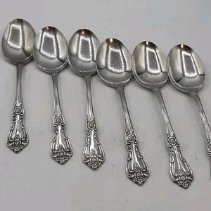 Vintage Oneida WM A Rogers PRESIDENT Stainless Set mit 6 ovalen Suppenlöffeln