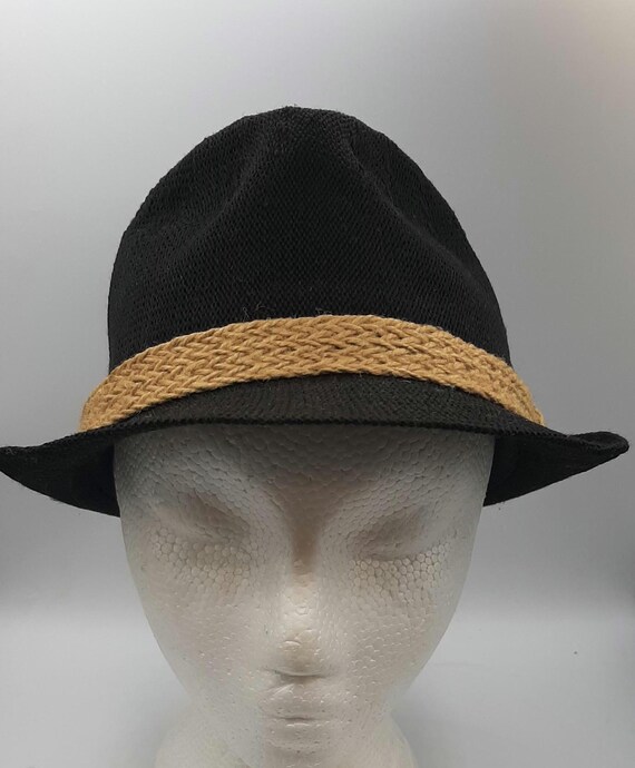 Dockers Straw Fedora Hat – Natural Woven Sun Hat, Neutral Band, Resort Style Woven Stripe Straw Fedora at Amazon Men main image 2