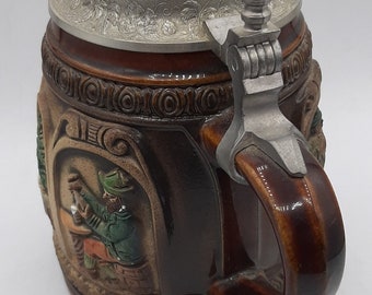 Vintage W. Germany Original Gerzit Beer Stein Moriage Krótki