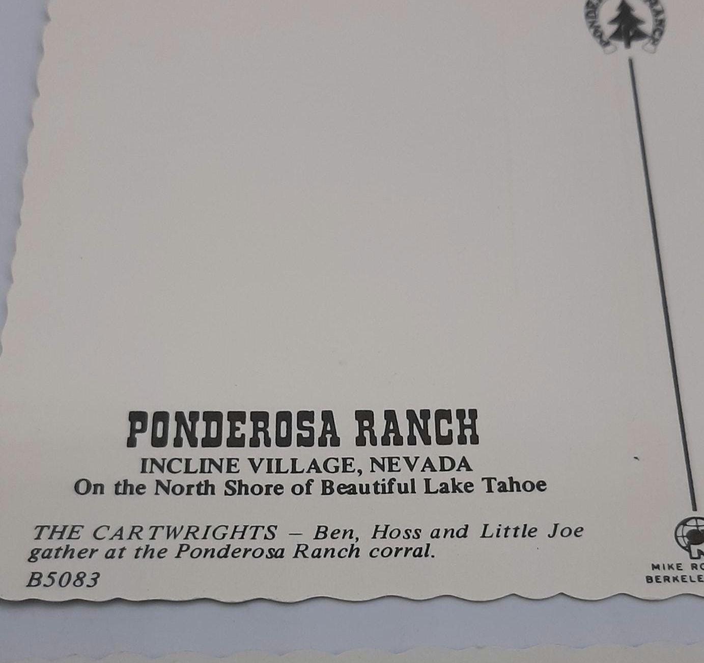 Vintage Bonanza TV Show Ponderosa Ranch Incline Village Nevada Postcard ...