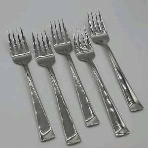 Salad Forks Set of 5 Wallace Julienne Glossy 18/10 Stainless Flatware