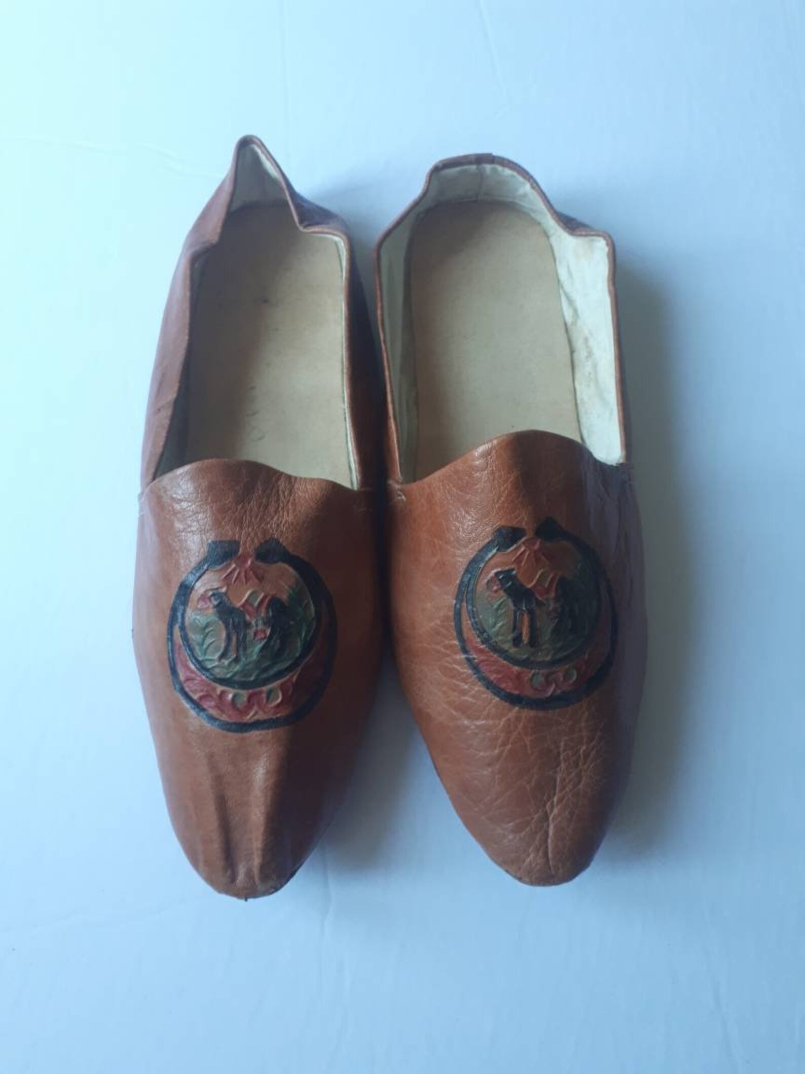Vintage Hand Made Leather Slip on Shoes Woman's Size 9 Etsy