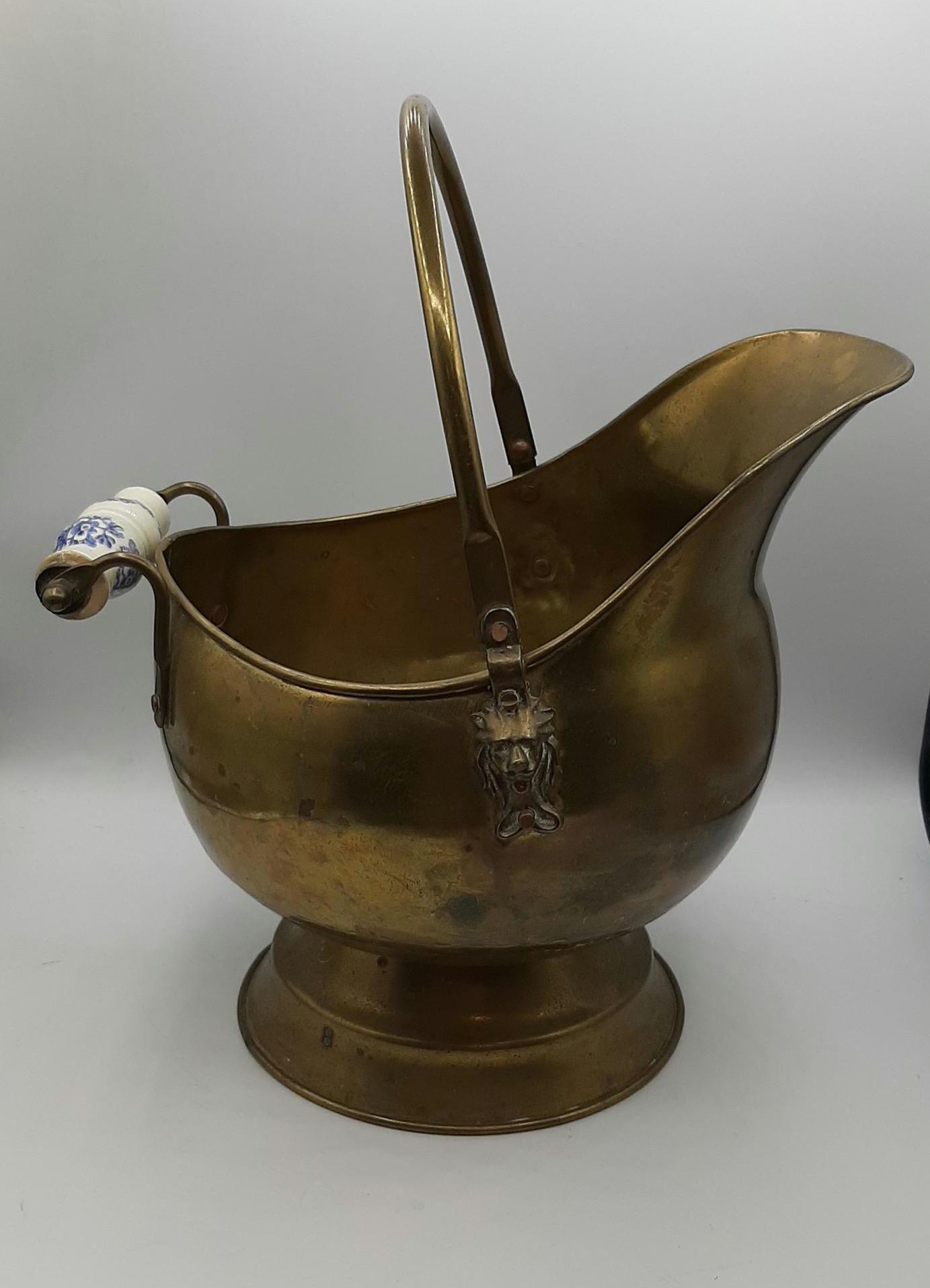 Italy【Copper × Brass】コールバケツ 石炭入れ 銅 真鍮