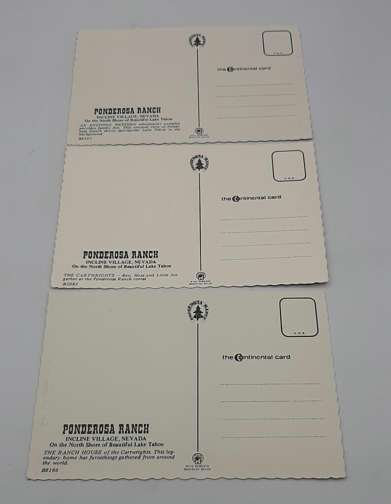 Vintage Bonanza TV Show Ponderosa Ranch Incline Village Nevada Postcard ...