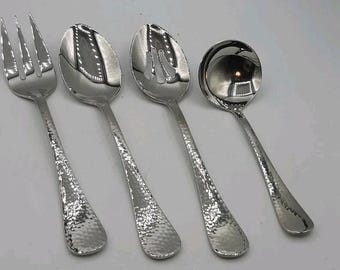 Reed & Barton Hammered Everyday 18/10 rostfritt stål set med 4 serveringsdelar