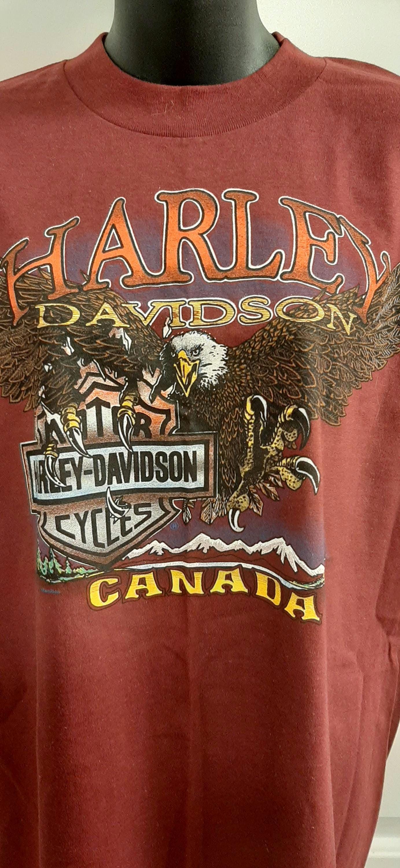 ビンテージ ハーレーダビッドソン Tシャツ カナダ グリフィン シングル 