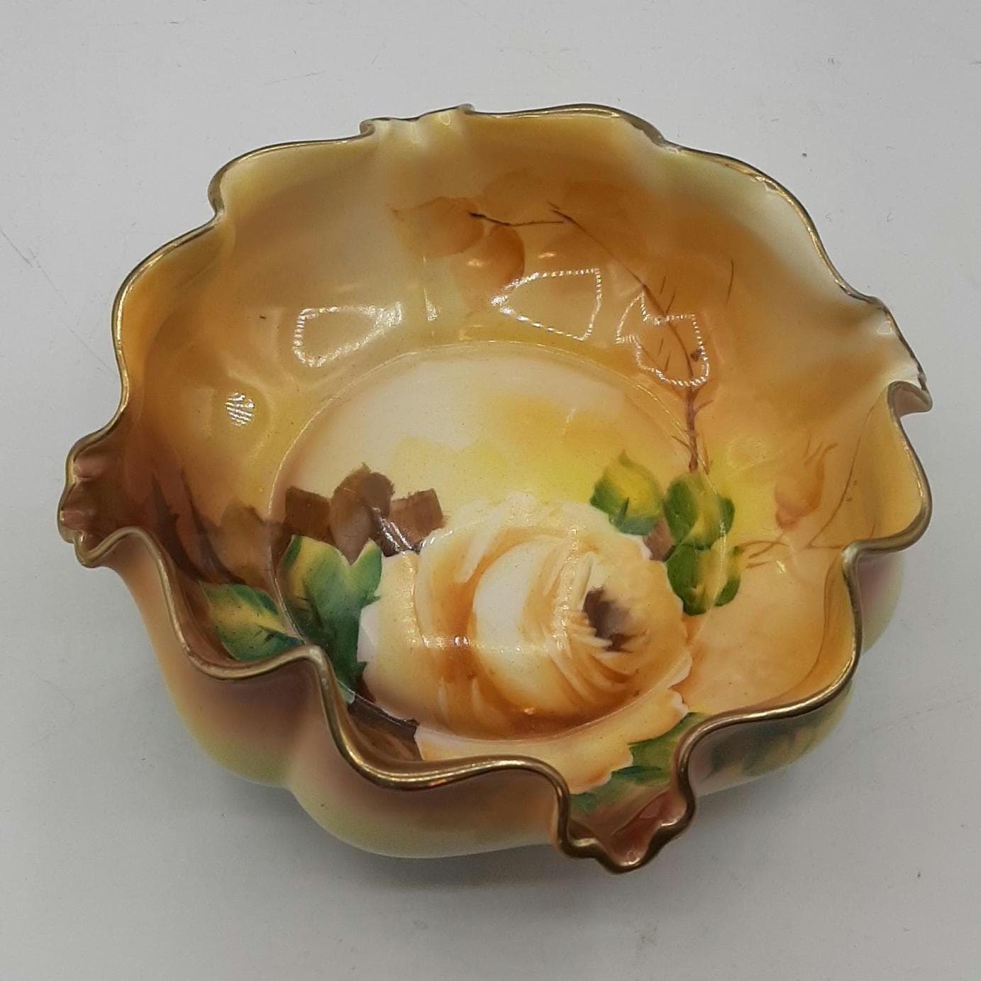 MURANO ムラノ 金彩 レース お碗 皿 Vintage Morimura Brothers Nippon Hand Painted Nut Candy Dish Bowl