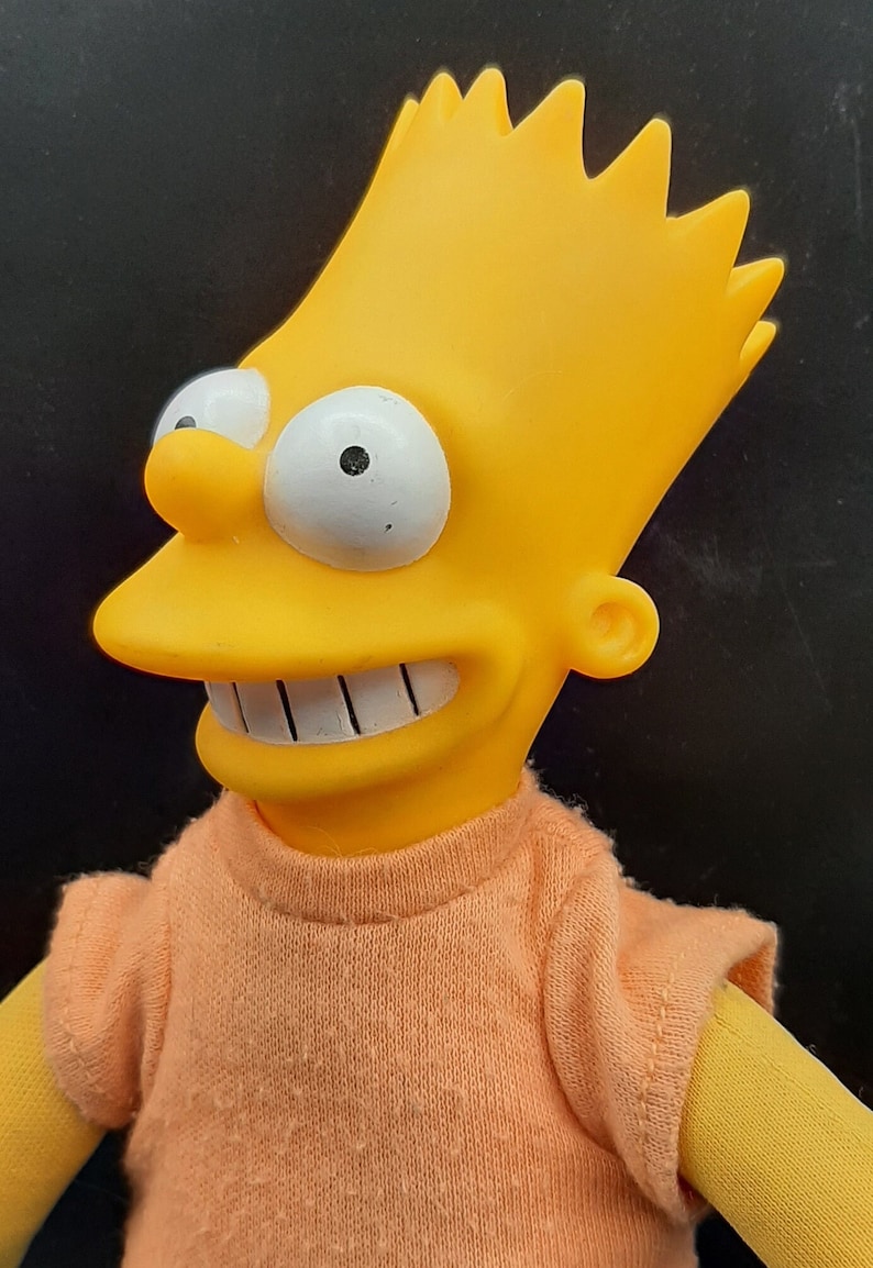 Vintage 1990 BART SIMPSON 9 Tall Plush Doll Matt Groening Hard Vinyl Head image 4