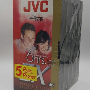 Lot of 5 JVC sx 6 Hours Blank T-120 DU VHS Video Cassette Tape New Sealed Lot