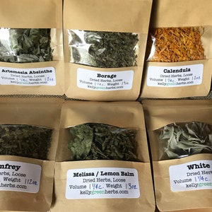 Dried Herbs - Several Varieties - Homegrown and 100% Organic by KellyGreenHerbs