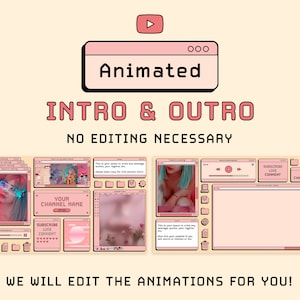 Introducción y cierre digital retro animado listo para YouTube - Estética femenina Y2K - ¡Hacemos la edición por usted! - Marca de Youtube