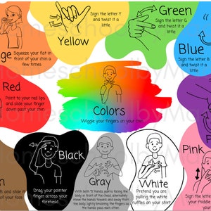 ASL Colors PRINTBARE poster met BESCHRIJVINGEN