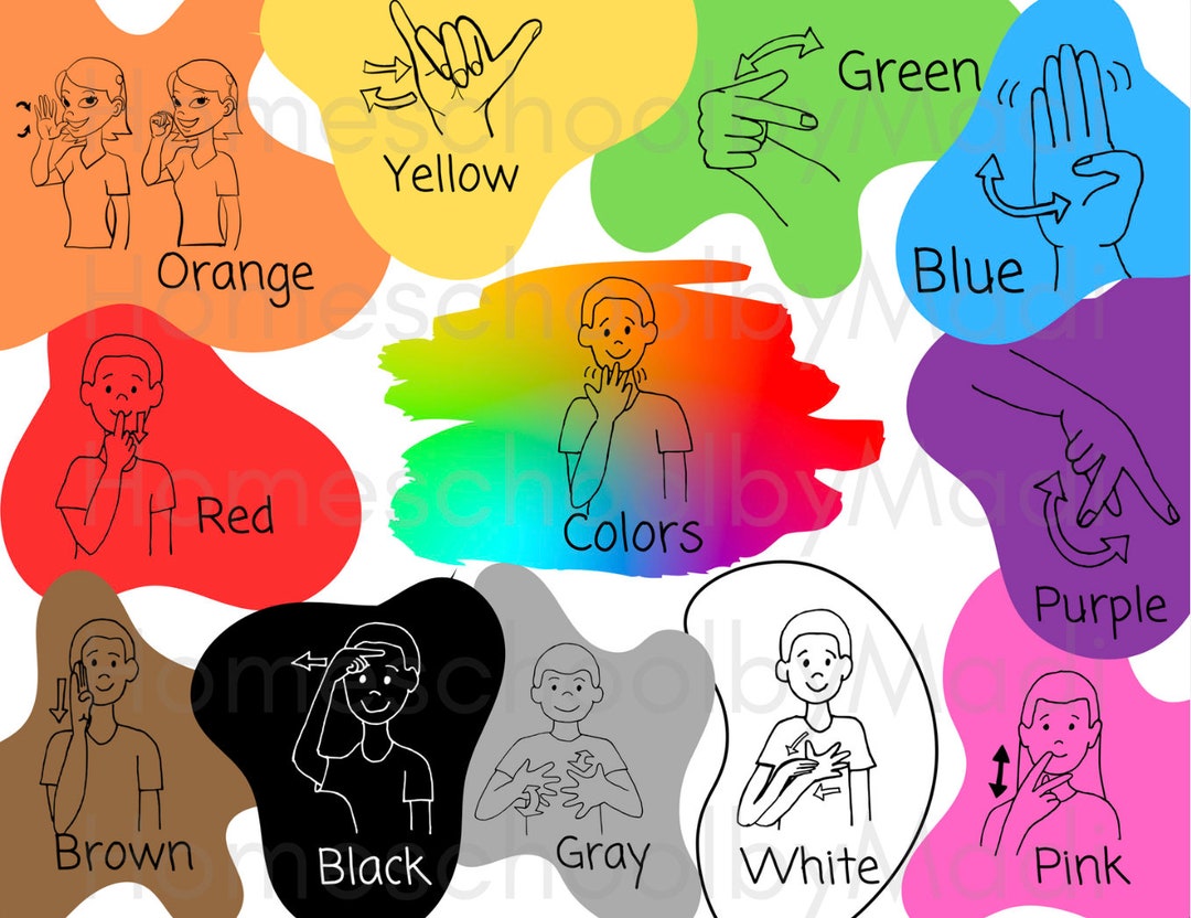 ASL Colors PRINTABLE Poster Etsy ASL Colors PRINTABLE Poster Etsy
