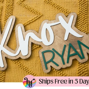 Custom wood name sign | Double wood name sign |Boho Nursery sign| Boys nursery sign| Layered Name Sign | Large wood name sign | Baby shower