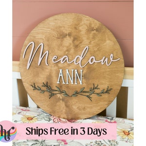 nursery name sign , name sign for nursery girl, boy, above crib sign  baby shower gift, nursery decor, boho nursery, House of Rounds