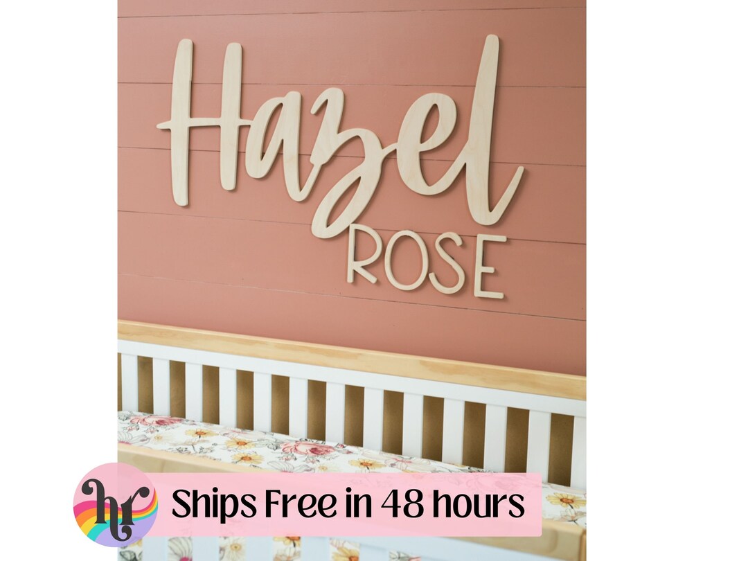 Custom Wood Baby Name Sign Letter Wall Art Kids Room Art Wall Art for