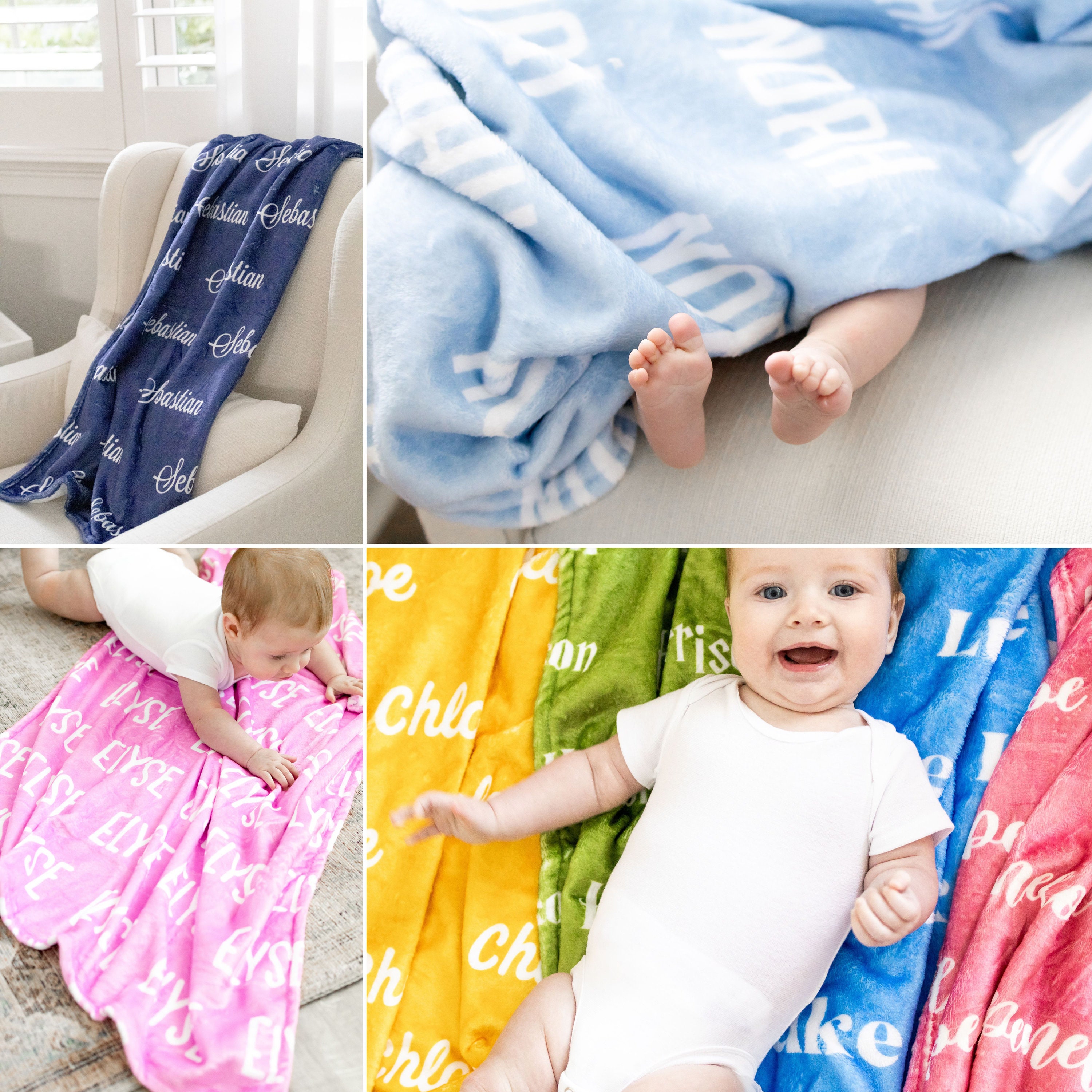 Personalized Baby Blanket - Custom Name Super Soft Fleece Blanket 30"x40" For Newborn, Baby Shower Gift - View #2