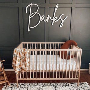 Custom wood name sign for nursery girl, boy, over crib sign, baby name sign, family name sign, custom name sign, baby shower gift. new baby